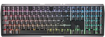 CHERRY MX 3.0S Wireless, Kabellose Mechanische Gaming-Tastatur, UK-Layout (QWERTY), Bluetooth-, Funk- und Kabelverbindung, MX2A RED Switches, Schwarz