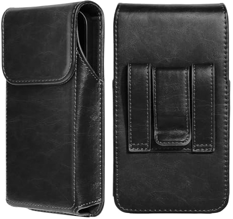 Flintronic Leder Handy Gürteltasche, Echtes Leder Handy Holster, Handytasche Gürtel Herren, Smartphonetasche Gürteltasche für iPhone 16 15 14 13 12 11 Pro, Samsung S24 S23 S22 S21 A55 A54