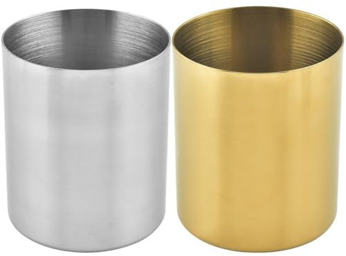 2 Stück Stiftehalter, Becher, Stiftetopf, Kosmetikpinselhalter, 3 Mm, Zweilagig, Superdick, Goldener Make-up-pinselhalter, Blumenvase Für Büro, Zuhause, Schreibtisch-Organizer