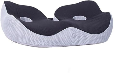 CHENRI Outfany Ergoseat, Hilipert Ergoseat, Libiyi Outfany Ergoseat, Sherum Ergoseat, Orthopädisches Sitzkissen, Gedächtnisschaum-Sitzkissen, Ergonomisches Rückenkissen für Bürostuhl, Auto (Schwarz)