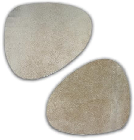 unendlich schoen - 2er Platzset Platzdeckchen, echt Kuhfell abwaschbar, Tischset natürlich rutschfest, Deko Telleruntersetzer Esstisch Wohnzimmer (Chrystal Weiss, 41,5 x 31 cm)