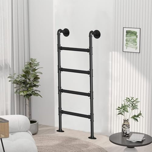 Schmiedeeiserne Fensterbrunnenleiter, Feuerentlust, Keller, Sicherheits-Trittleiter, 3-5 Sprossen, Traglast 150 kg, Eingang, für Zuhause, Dachboden, Etagenbett, 279,4 cm