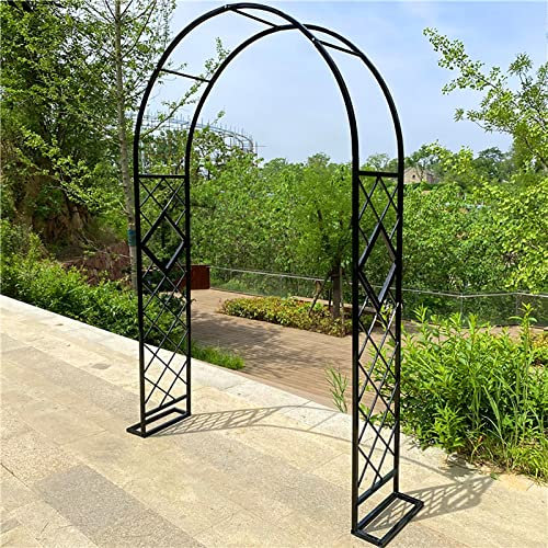Arche de jardin en fer forgé noir pour plantes grimpantes, pergola, tonnelle, facile à installer pour pelouse, terrasse, mariage et soirée romantique, 140 cm