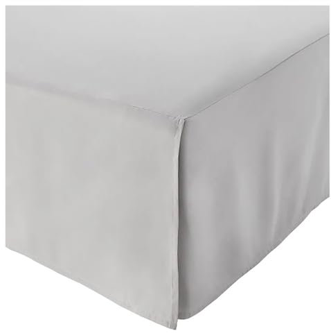 Cache-sommier de style élégant sur mesure avec plateforme - Couvre-lit de 35,6 cm de hauteur (gris clair, 160 x 200 x 35 cm)