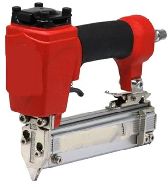 Grapadora neumática para tapicería de servicio pes Pistola grapadora neumática YZ-P625, herramienta for carpintería, clavadora y grapadora, pistola de clavos de 12-25mm 4-7