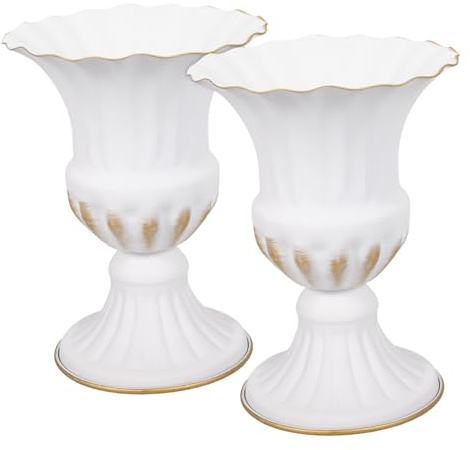 PRETYZOOM Vase à Fleurs Commémoratif en Fer Blanc 2 Pièces, Robuste et Résistant Vent, pour Décorations Funéraires Tombes