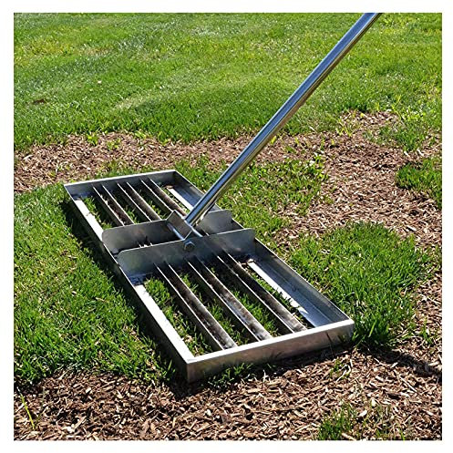 Râteau de nivellement de pelouse, râteau de nivellement de pelouse pour jardin de golf, râteau de nivellement de pelouse, outil de nivellement de pelouse robuste en acier inoxydable de grand