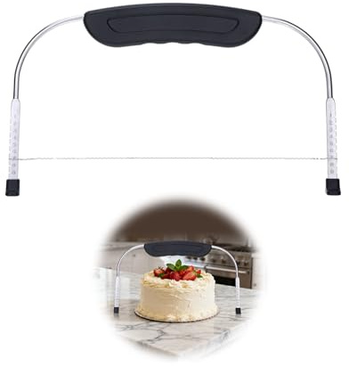 Cake Cutter, Cake Base Cutter, Stainless Steel, 28 x 16 cm, Height-Adjustable Cake Saw, Precise Cake Divider and Cake Cutter, Practical Cake Divider, Cake Base Cutting Aid for Chiffon Cakes