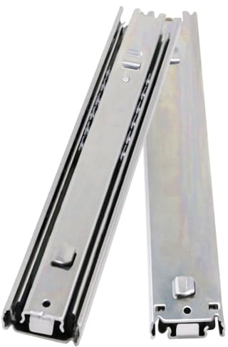 Guide scorrevoli per cassetti con cuscinetti a sfera a estensione completa, 1 paio di guide laterali a baionetta per guide per cassette degli attrezzi (40 cm), resistenti, scorrevoli, facili da