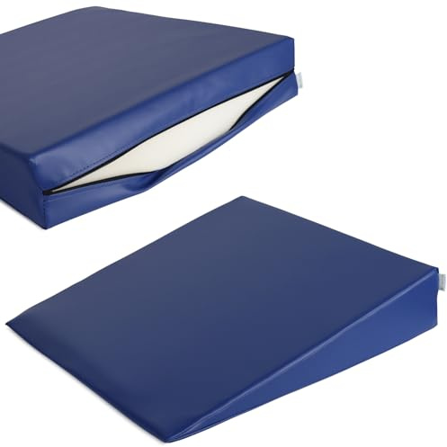 HABYS Lagerungskeil 50/40x15x10 cm | Therapiekeil für Massage & Kosmetik | Vinyl Flex Bezug | Farbe Grau
