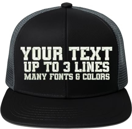 PERSOGO Kappe personalisiert Mesh Cap - Netzkappe mit Name - Baseball Kappe mit Wunschtext - Verstellbare Urban Basecap Trucker Cap für Herren/Damen