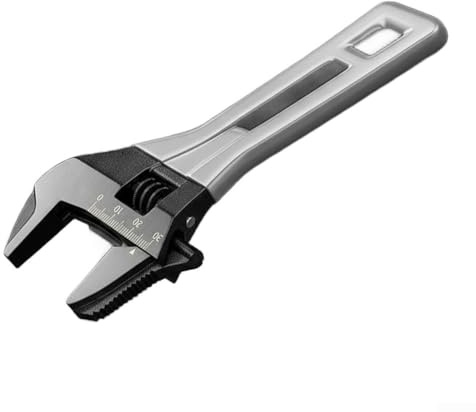 Clé à molette avec mâchoires de 12,7 cm de large et gravure à double échelle pour métriques et unités, fabriquée en acier au chrome vanadium pour une utilisation à long terme dans de multiples
