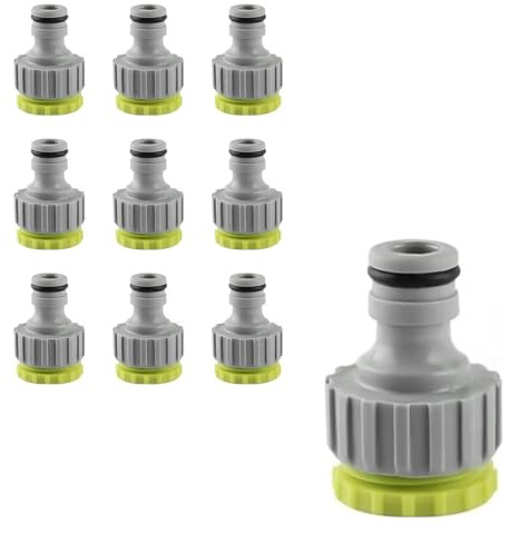 Gurtt 10 connettori per Rubinetto del Tubo, 3/4 di Pollice e 1/2 Pollici 2 in 1 in plastica Femmina filettati per Tubo Flessibile, Adattatore filettato per Rubinetto per irrigazione da Giardino