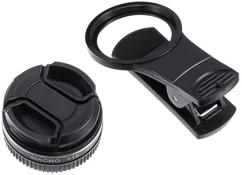 Luxshiny Obiettivo Macro per Telefono Cellulare 15x Clip Lente Macro per Fotocamera da 37 Mm ad Alta Definizione 4k Anello Antiscivolo Resistente a Distanza Ravvicinata 3-6 Cm Compatibile