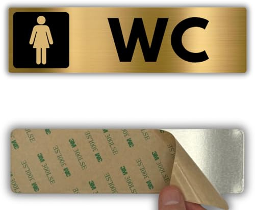 LEIASA | Cartello Bagno Donna - 5x18 cm - Alluminio - Ingresso Cabina Donne | Targa Bagno Femminile, Adesivo Porta WC Adulte, Segnale Stanza Ospiti, Placca Avviso Antibagno, Insegna Direzione Bagno