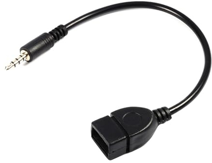 HaloVerde Cavo adattatore da 3,5 mm a USB, convertitore da AUX a USB con jack maschio da 3,5 mm a porta USB femmina per riprodurre musica per auto dal disco U, richiede la