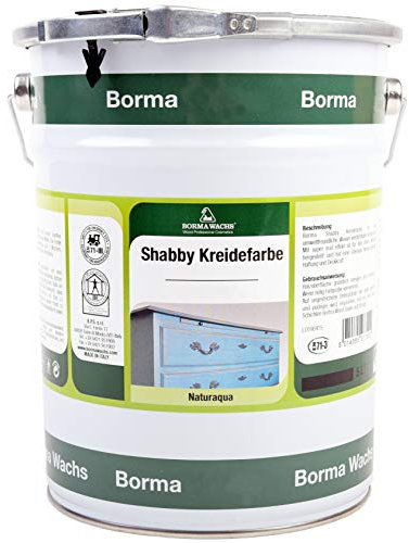 BORMA WACHS Shabby Chic Möbel Kreidefarbe matt Landhaus Stil Vintage Look 5 L (GRAU - 101)