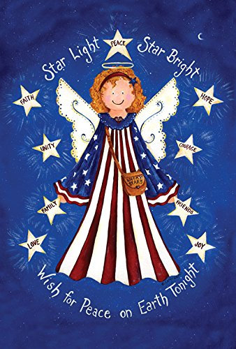 Toland Home Garden Star Light Star Bright 28 x 40 Inch Decorative Patriotic Peace Earth Angel Lucky Stars House Flag