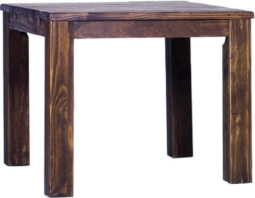 Esstisch Rio Classico 90x90 cm Eiche antik Holz Pinie Massivholz Esszimmertisch Echtholz ausziehbar vorgerichtet für Ansteckplatten Brasilmöbel