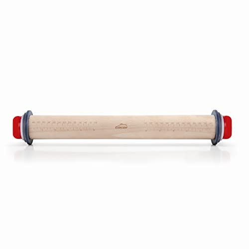LACOR - 67142 - Rodillo Amasar con Anillas Madera Haya 38cm