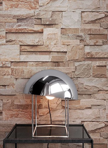 Steintapete Vlies Braun Rot Edel | schöne edle Tapete im Steinmauer Design | moderne 3D Optik für Wohnzimmer, Schlafzimmer oder Küche inkl.Newroom-Tapezier-Profibroschüre mit Tipps für perfekte Wände