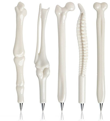 Slivercolor Kreativ Neuheit Knochen Design Form Schwarz Tinte Kugelschreiber für Krankenschwester, Arzt, Freunde, Künstler, Schule, Büro, Geburtstagsgeschenk, Briefpapier Geschenk, 0.7mm schwarz
