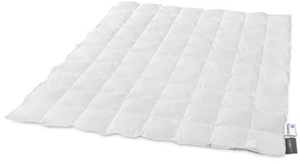Traumnacht Basis lätt duntäcke med nya vita dun (60%) och fjädrar (40%), DIN EN 12934, 155 x 220 cm, Down Pass och Öko-Tex certifierad, tillverkad enligt tysk kvalitetsstandard