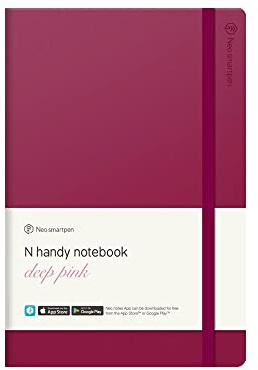 Neo Smartpen NeoLab N Handy Carnet de notes en cuir 150 pages lignées avec Ncode Rose foncé