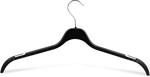 RSR Hangers 20 Stück Kleiderbügel Blusenbügel 47 cm hochwertigem Kunststoff | Hemdenbügel | 360° drehbarer Haken | Anti-Rutsch | Schwarz | B47