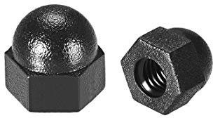 sourcing map 20stk. M3 Hutmutter, Hex Eichel Kuppelmuttern für Schrauben Bolzen Nylon Schwarz