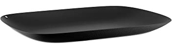 Alessi Moiré MW70 BT - Design Tablett, Rechteckig aus Stahl, Epoxidharzlackiert, Schwarz Mit Reliefdekor