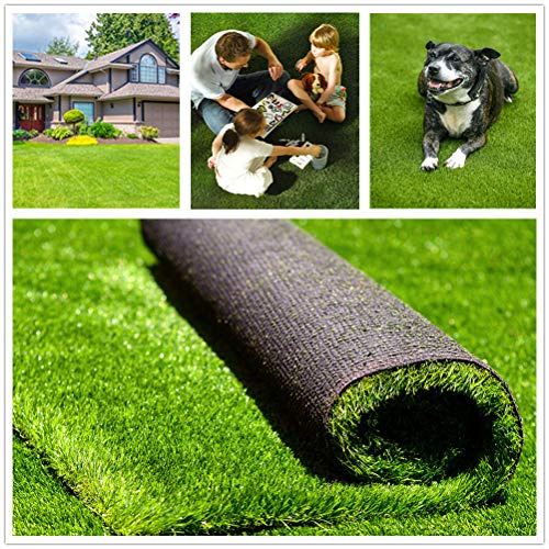 Fas Home Gazon artificiel de 1,2 m x 1,8 m (7,2 m²), hauteur des poils de 3,5 cm, gazon synthétique réaliste, trous de drainage, tapis pour intérieur et extérieur, tapis Astro pour jardin, cour,