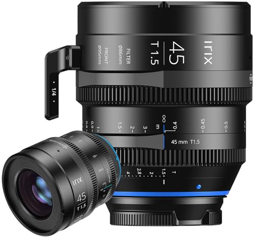 Irix Cine 45mm T1.5 Objectif vidéo pour Canon EF (impérial), Objectif 45mm pour Canon, 8K UHD, Full Frame, Mise au Point Min 40 cm, Filetage Avant, Monture magnétique, 1129 grammes, Tournage Film