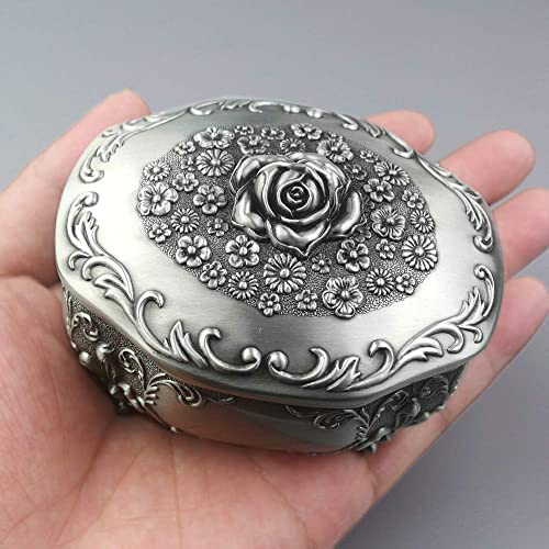 ROSIKING Ovale Prägung Legierung Metall Spieluhr Aufziehen Antike Schmuck Spieldosen Weihnachten Geburtstag Valentinstag Geschenke Spielt Anastasia-Once Upon a Dezember