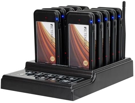 Retekess TD174 Pager Rufsystem, Pager System Restaurant, Einfache Grundlagen, 300M, 3 Anrufmodi, Ladeanzeige, Gäste Rufsystem, Funkrufsysteme für Imbisswagen