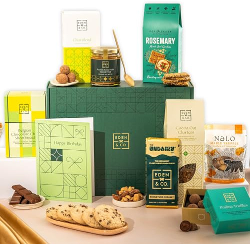 Vegan Hamper with Truffles & Hot Chocolate Set, Birthday Gift Hamper Her by EDEN & CO