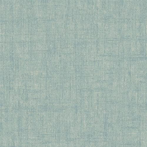 A.S. Création Tapete Stoffoptik Hellblau Vliestapete Uni Blau Grün 385966 Einfarbig Modern 10,05x0,53m Made in Germany