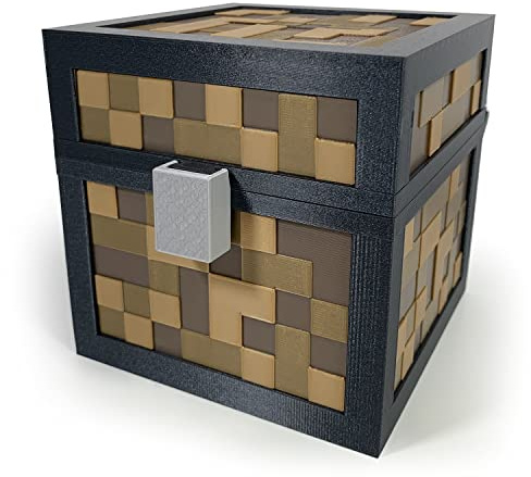 KAJAWIS Pixel Sparschwein Spardose für Kinder 3D Box Multicoloured PLA-Biokunststoff (Brown, XL)