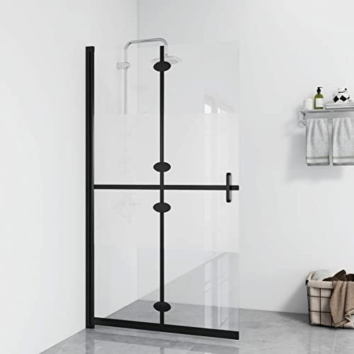 Festnight Duschwand Klappbar 110x190 cm Walk In Dusche Duschabtrennung Begehbare Dusche Faltbare Glaswand Duschtrennwand Halbmattiertem Glas