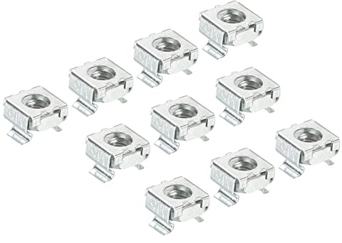 PATIKIL M5 Jaula Tuercas Carbono Acero Galvanizado para Servidor Estante Gabinetes, Plateado Tono Paquete de 30
