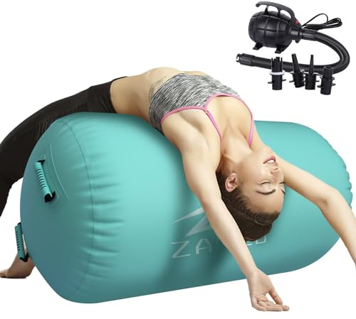 Aufblasbare Air Roll, Gymnastik Air Roller Tumbling Matten mit Pumpe Air Rolle Barrel Luft Rollen Trainingsmatte Airspot Gymnastikmatte für Training Fitness Yoga Zuhause Gym