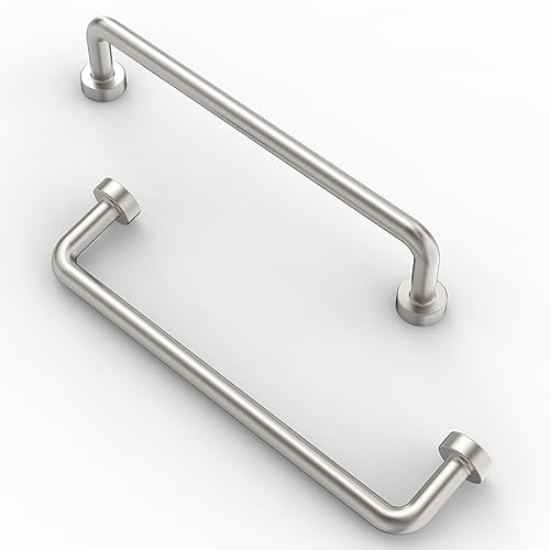 FURNIWARE 10 Stück Schrankgriffe Bohrlochabstand 128 mm Möbelgriff Küchengriffe Schubladengriffe für Türgriff der Badezimmertür Gebürstetes Satin-Nickel