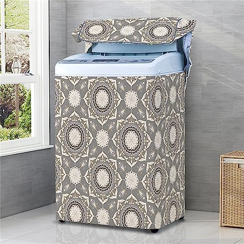 Odot Washing Machine Cover Top Load Waterproof Dustproof Washer Machine Dryer Protector Sunscreen Washer Dryer Cover for Most Top Load Washer Dryer (XL Capacity 8.5-12kg,Vintage)