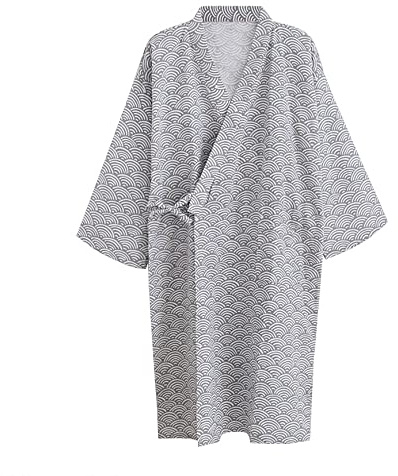 G-LIKE Peignoir kimono japonais - Style traditionnel Haori Yukata - 100 % coton - Pour le printemps, l'été, la maison, le sauna - Léger et fin - Pour homme et femme, L