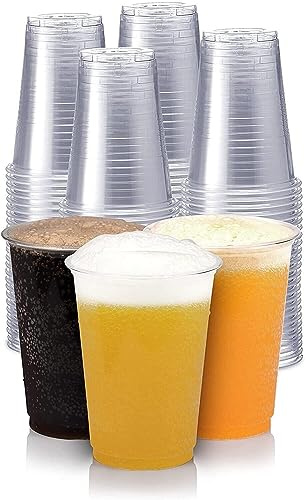 Efforias 1000 X Half Pint 10oz Heavy Duty Clear Plastic Cups - Strong Plastic Pint Glasses - The Ideal Beer Cup for Festivals, BBQs and Football Games