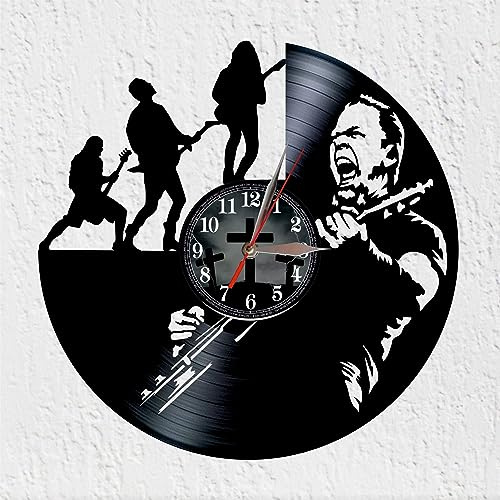 VINY WOODY Große Uhr, schweres Metallband, Musik, Hardrock, Thrash, Metall, Wanddekoration, Vinyl-Schallplatte
