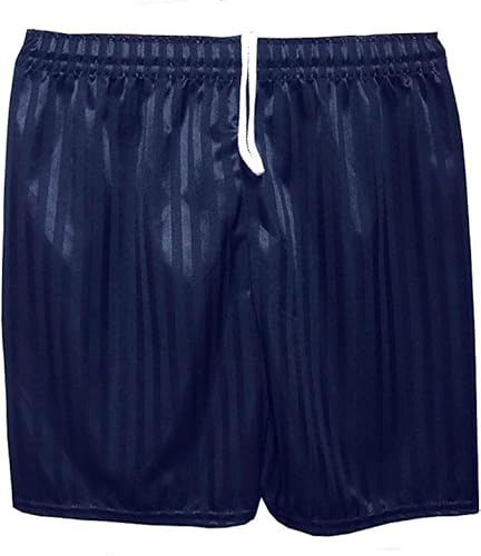 MOLLY MALOU Stripe PE Shorts for Men Women Boys & Girls for Gym Football Cycling Indoor Outdoor Games with Drawstring (Medium, Navy-Blue)