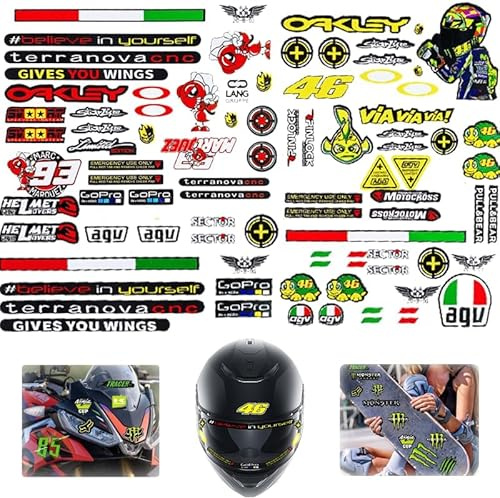Autocollants Moto - Lot de 3 Stickers De Course, Vinyle Résistant Aux Intempéries Pour Motos, Vélos, Bicyclettes Et Casques