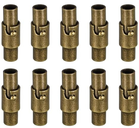 QUARKZMAN Leder Kordel Endkappen Armband Verschluss, 10 Stück 3mm Loch Magnetische Verschlüsse für Lederband, Kordel Endkappenn Verschluss für Armbänder Schmuckherstellung Basteln, Bronze