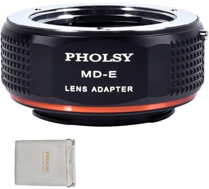 PHOLSY Manueller Objektivadapter: Kompatibel mit Minolta Rokkor MD (MC/SR) Objektiv und Sony E (NEX) Kameragehäuse